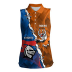 Personalised Knights and Tigers Women Sleeveless Polo Shirt Dynamic Sporty Version