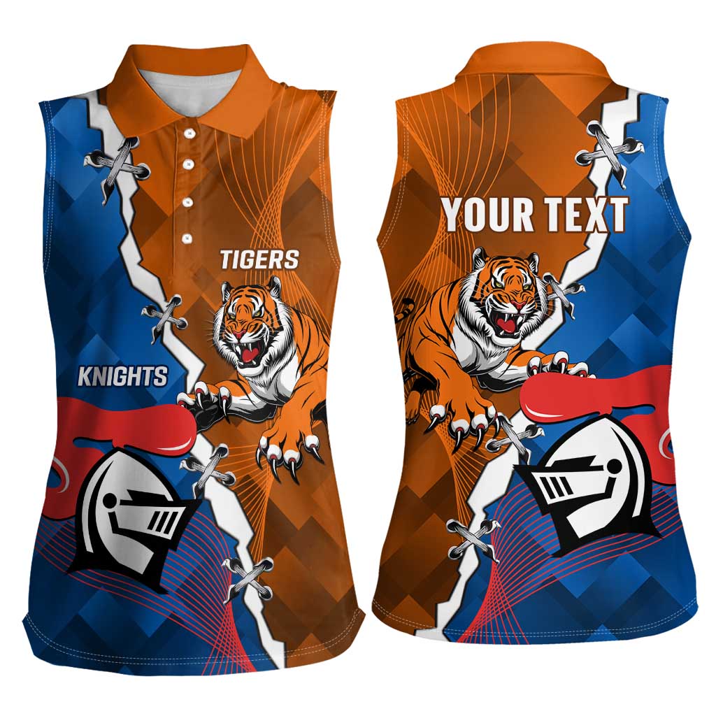 Personalised Knights and Tigers Women Sleeveless Polo Shirt Dynamic Sporty Version