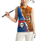 Personalised Knights and Tigers Women Sleeveless Polo Shirt Dynamic Sporty Version