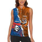 Personalised Knights and Tigers Women Sleeveless Polo Shirt Dynamic Sporty Version