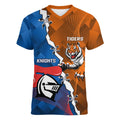Personalised Knights and Tigers Women V-Neck T-Shirt Dynamic Sporty Version