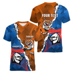 Personalised Knights and Tigers Women V-Neck T-Shirt Dynamic Sporty Version