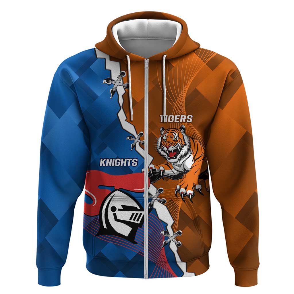 Personalised Knights and Tigers Zip Hoodie Dynamic Sporty Version