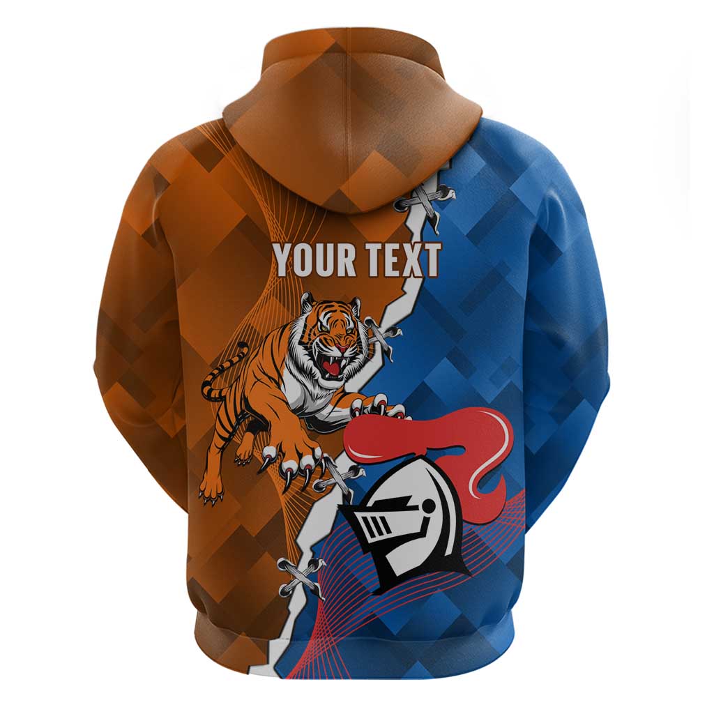 Personalised Knights and Tigers Zip Hoodie Dynamic Sporty Version
