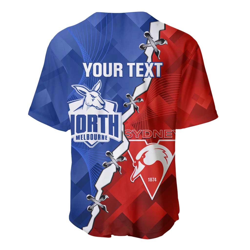 Personalised Kangaroos and Swans Baseball Jersey Dynamic Sporty Version