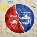 Kangaroos and Swans Beach Blanket Dynamic Sporty Version