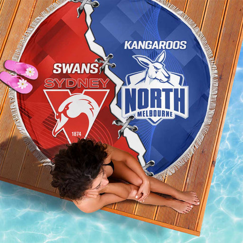 Kangaroos and Swans Beach Blanket Dynamic Sporty Version