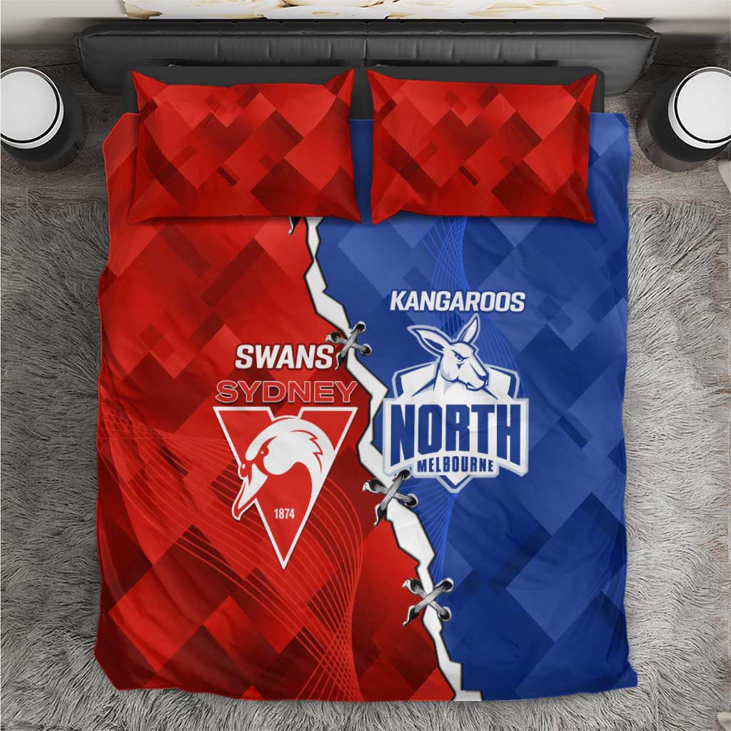 Kangaroos and Swans Bedding Set Dynamic Sporty Version