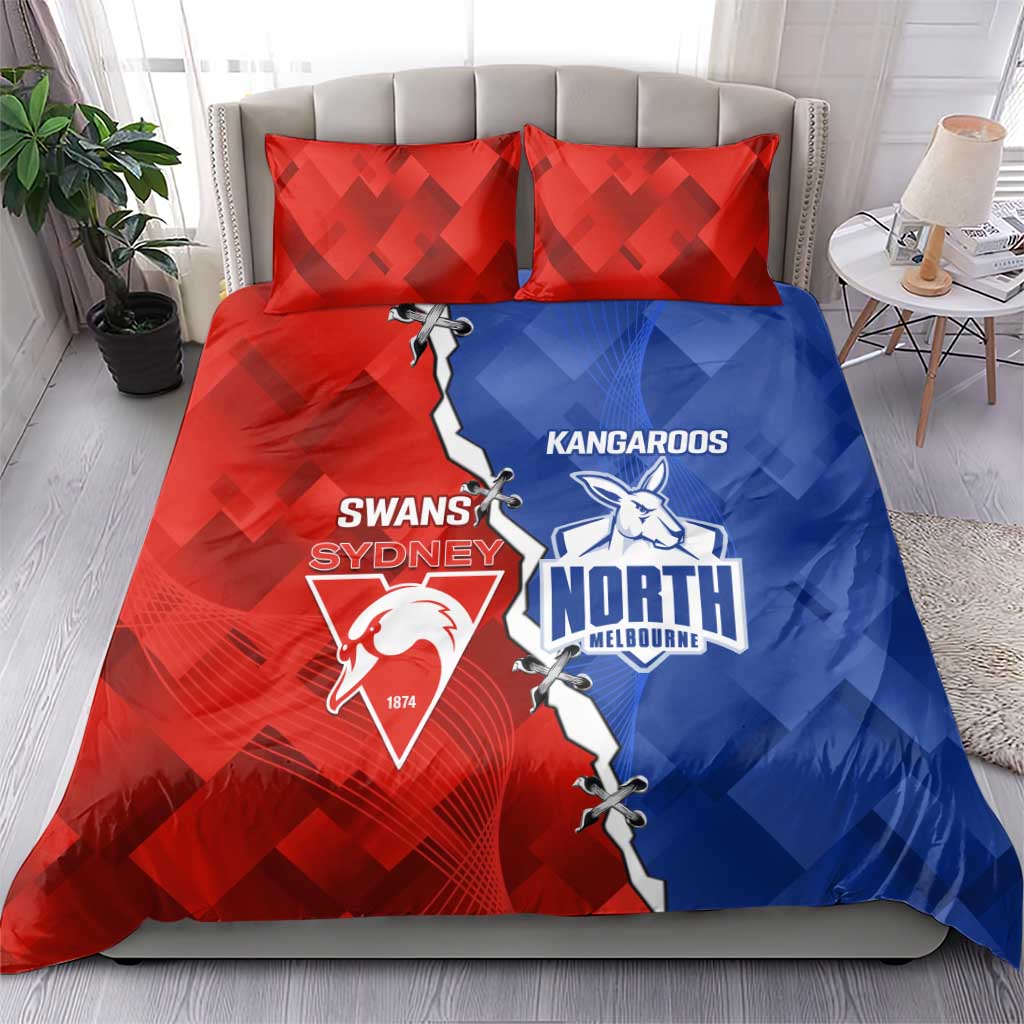 Kangaroos and Swans Bedding Set Dynamic Sporty Version