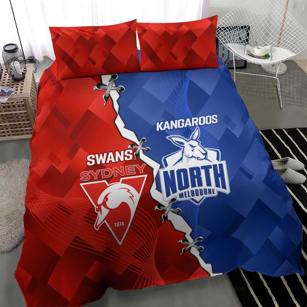 Kangaroos and Swans Bedding Set Dynamic Sporty Version