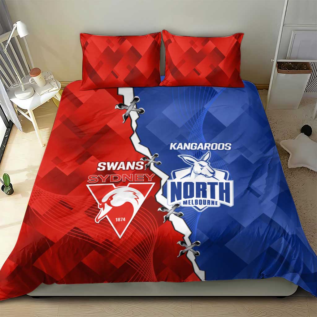 Kangaroos and Swans Bedding Set Dynamic Sporty Version