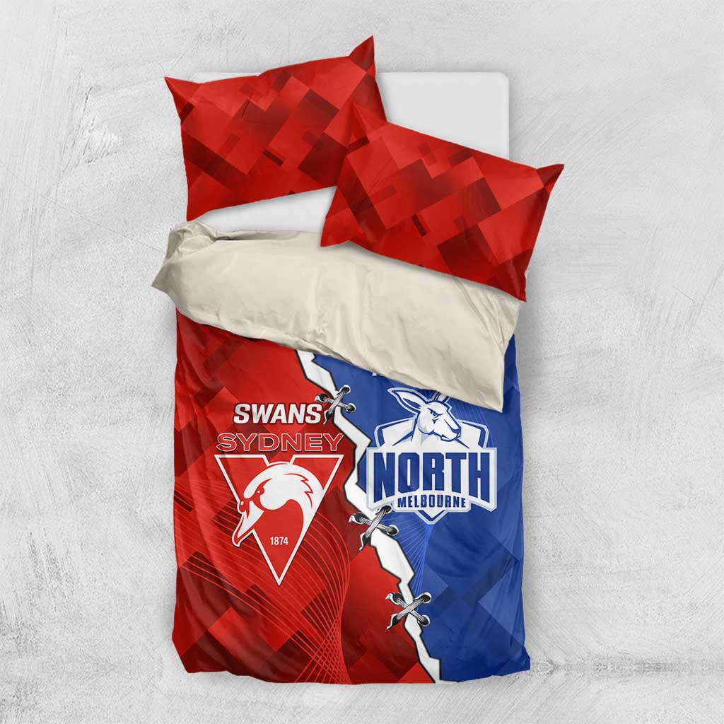 Kangaroos and Swans Bedding Set Dynamic Sporty Version