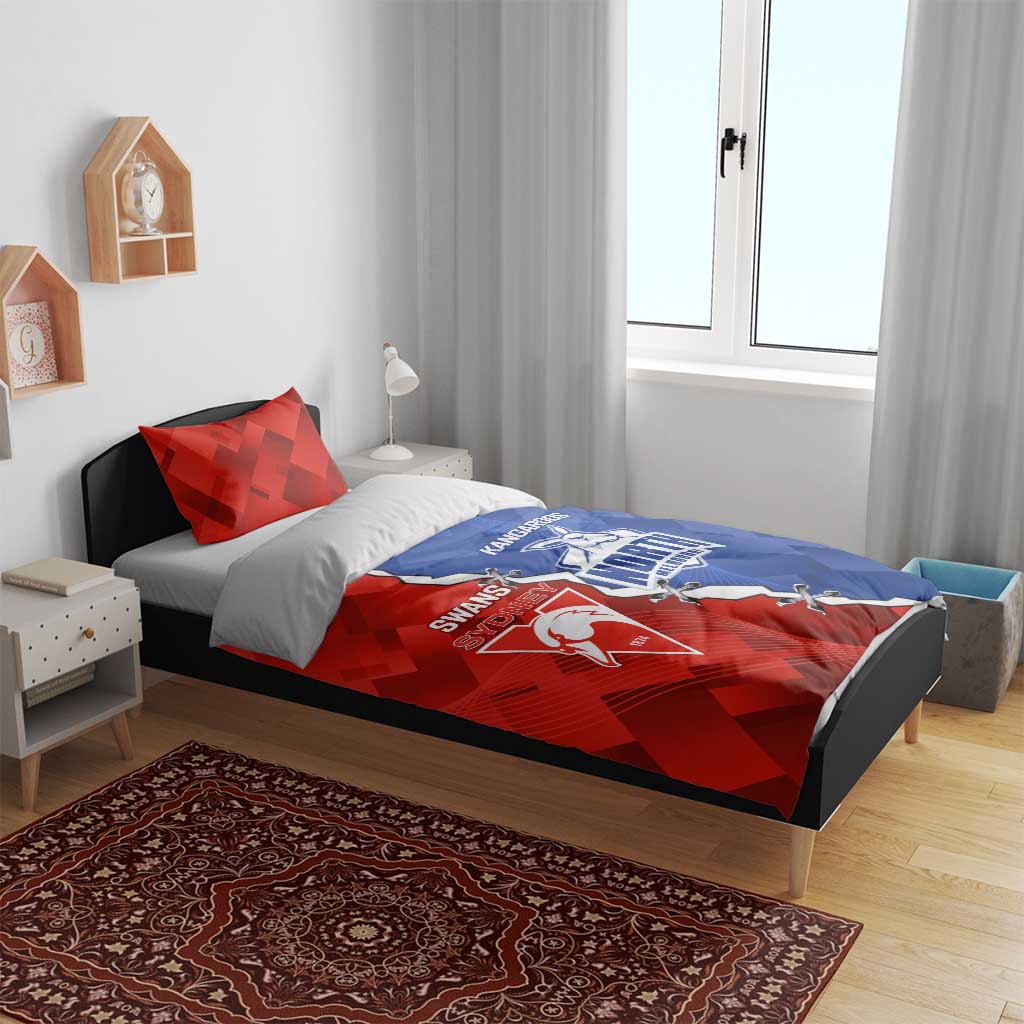 Kangaroos and Swans Bedding Set Dynamic Sporty Version