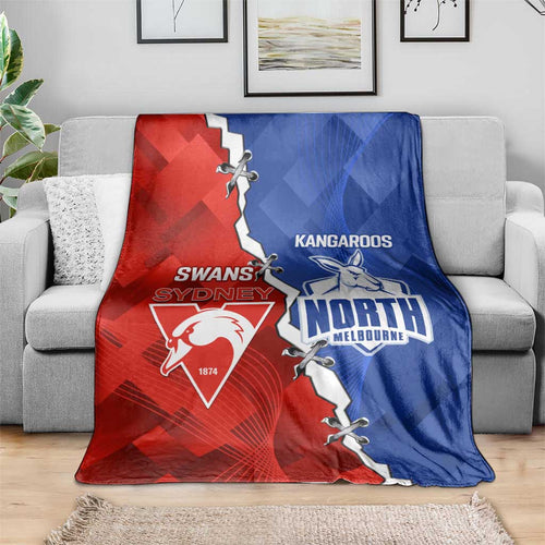Kangaroos and Swans Blanket Dynamic Sporty Version