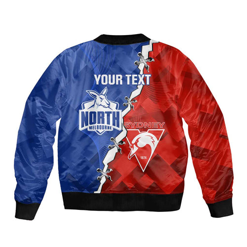 Personalised Kangaroos and Swans Bomber Jacket Dynamic Sporty Version