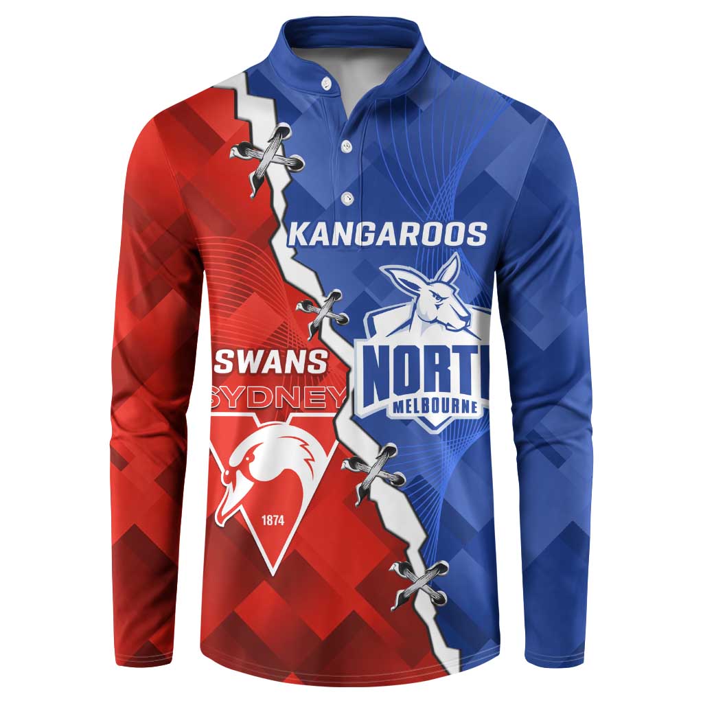 Personalised Kangaroos and Swans Button Sweatshirt Dynamic Sporty Version