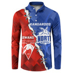 Personalised Kangaroos and Swans Button Sweatshirt Dynamic Sporty Version