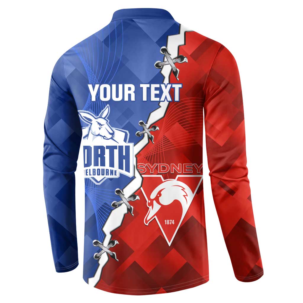Personalised Kangaroos and Swans Button Sweatshirt Dynamic Sporty Version