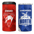 Kangaroos and Swans 4 in 1 Can Cooler Tumbler Dynamic Sporty Version