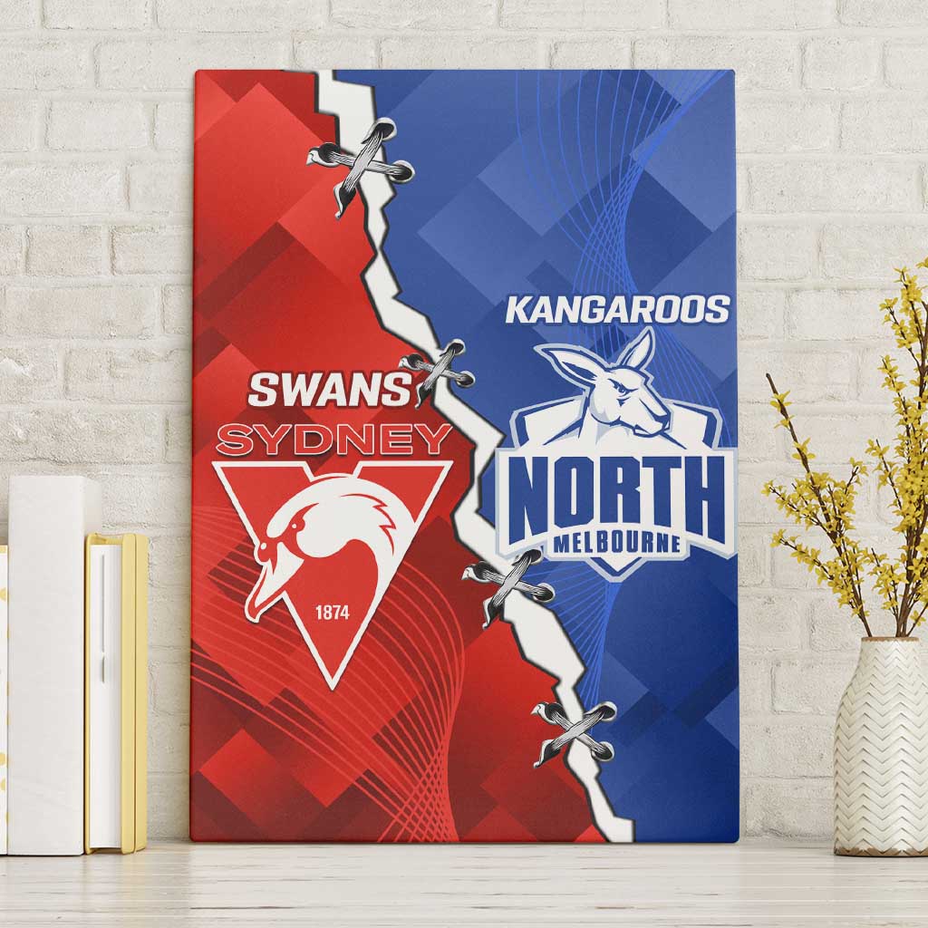 Kangaroos and Swans Canvas Wall Art Dynamic Sporty Version