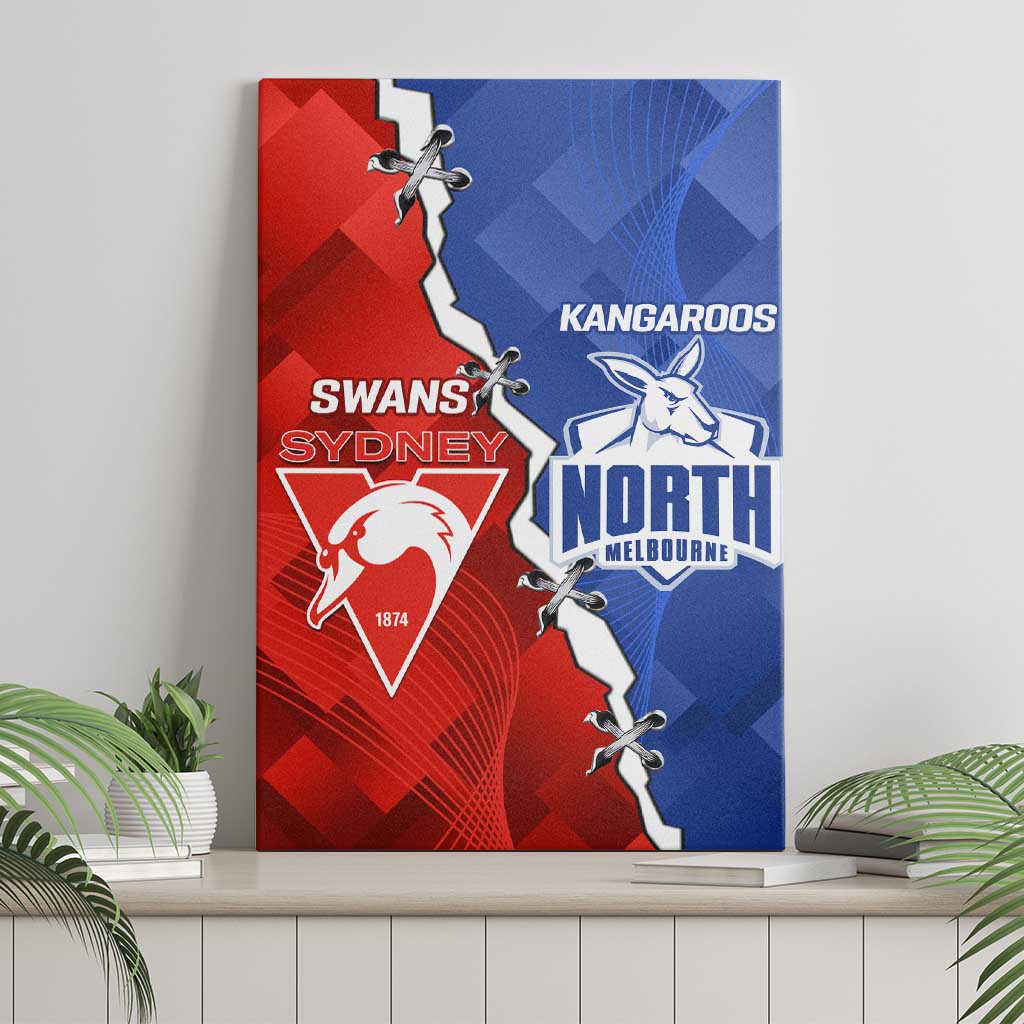 Kangaroos and Swans Canvas Wall Art Dynamic Sporty Version