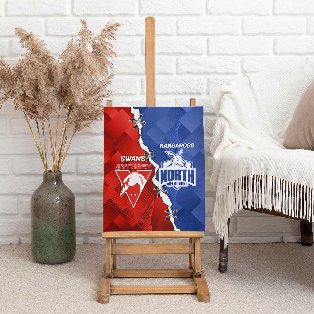 Kangaroos and Swans Canvas Wall Art Dynamic Sporty Version