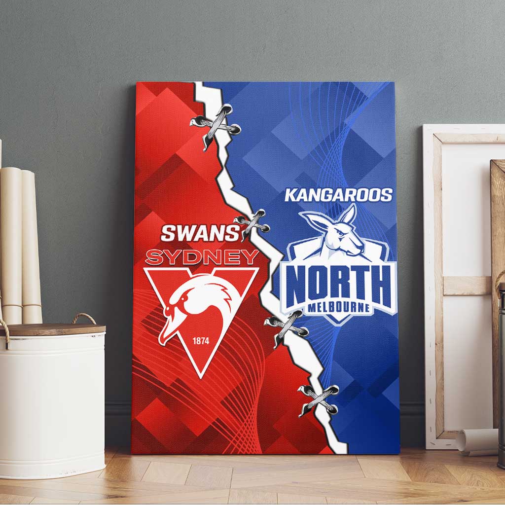 Kangaroos and Swans Canvas Wall Art Dynamic Sporty Version