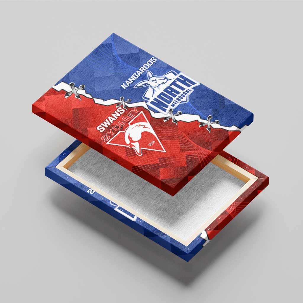 Kangaroos and Swans Canvas Wall Art Dynamic Sporty Version