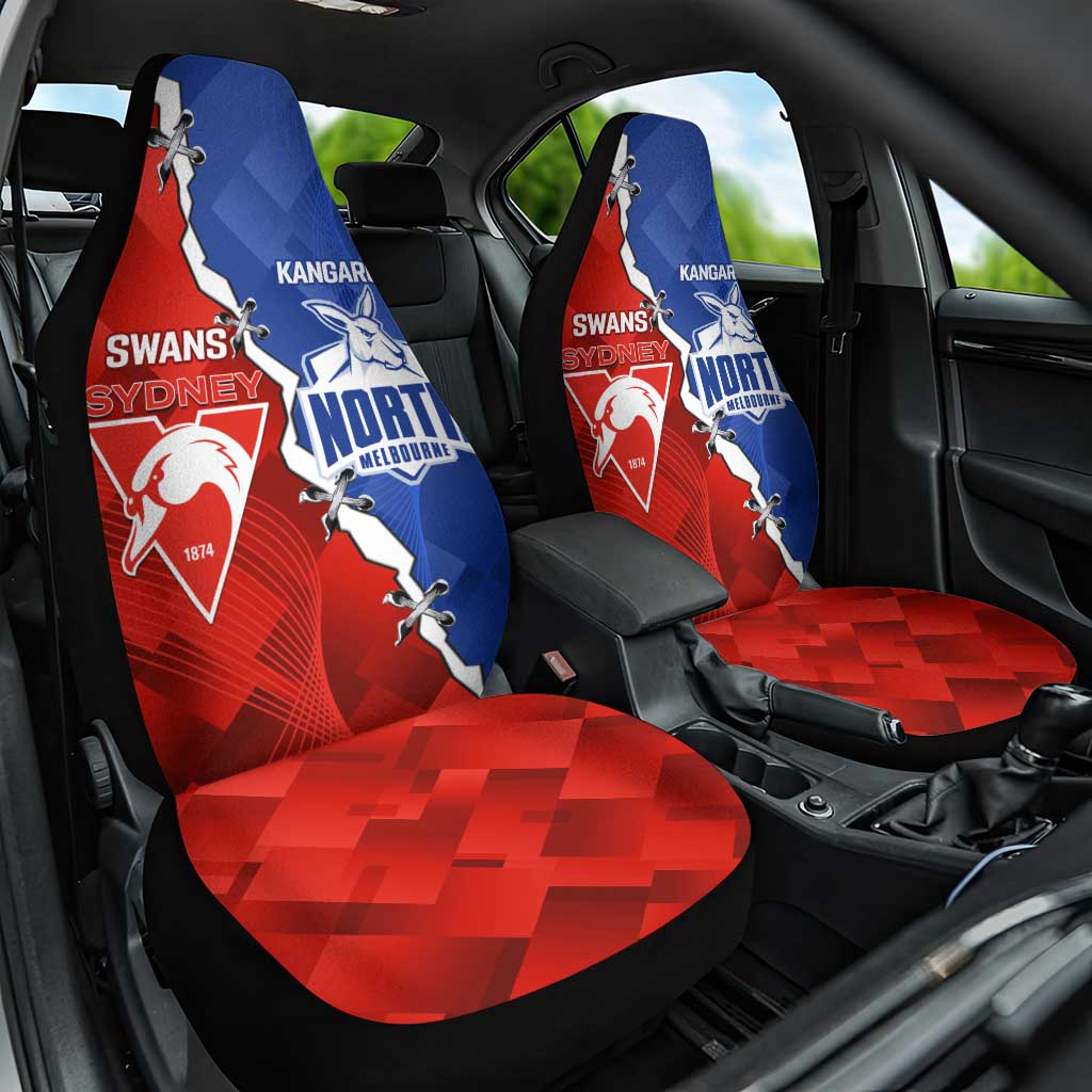 Kangaroos and Swans Car Seat Cover Dynamic Sporty Version