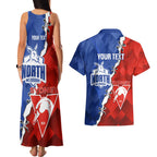 Personalised Kangaroos and Swans Couples Matching Tank Maxi Dress and Hawaiian Shirt Dynamic Sporty Version