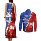 Personalised Kangaroos and Swans Couples Matching Tank Maxi Dress and Long Sleeve Button Shirt Dynamic Sporty Version