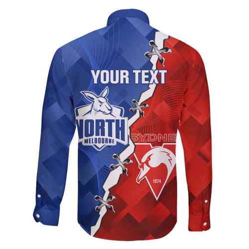 Personalised Kangaroos and Swans Family Matching Long Sleeve Bodycon Dress and Hawaiian Shirt Dynamic Sporty Version