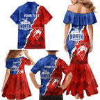 Personalised Kangaroos and Swans Family Matching Mermaid Dress and Hawaiian Shirt Dynamic Sporty Version
