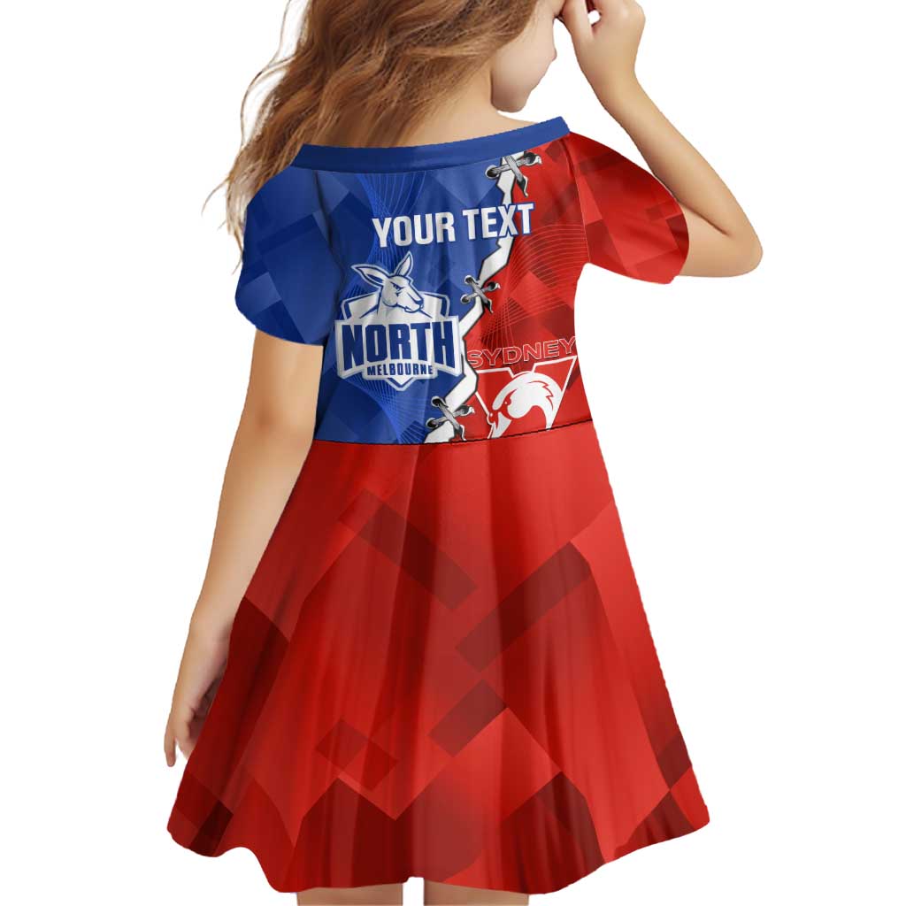 Personalised Kangaroos and Swans Family Matching Off Shoulder Short Dress and Hawaiian Shirt Dynamic Sporty Version