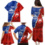 Personalised Kangaroos and Swans Family Matching Puletasi and Hawaiian Shirt Dynamic Sporty Version