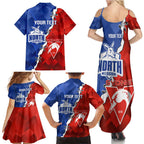 Personalised Kangaroos and Swans Family Matching Summer Maxi Dress and Hawaiian Shirt Dynamic Sporty Version