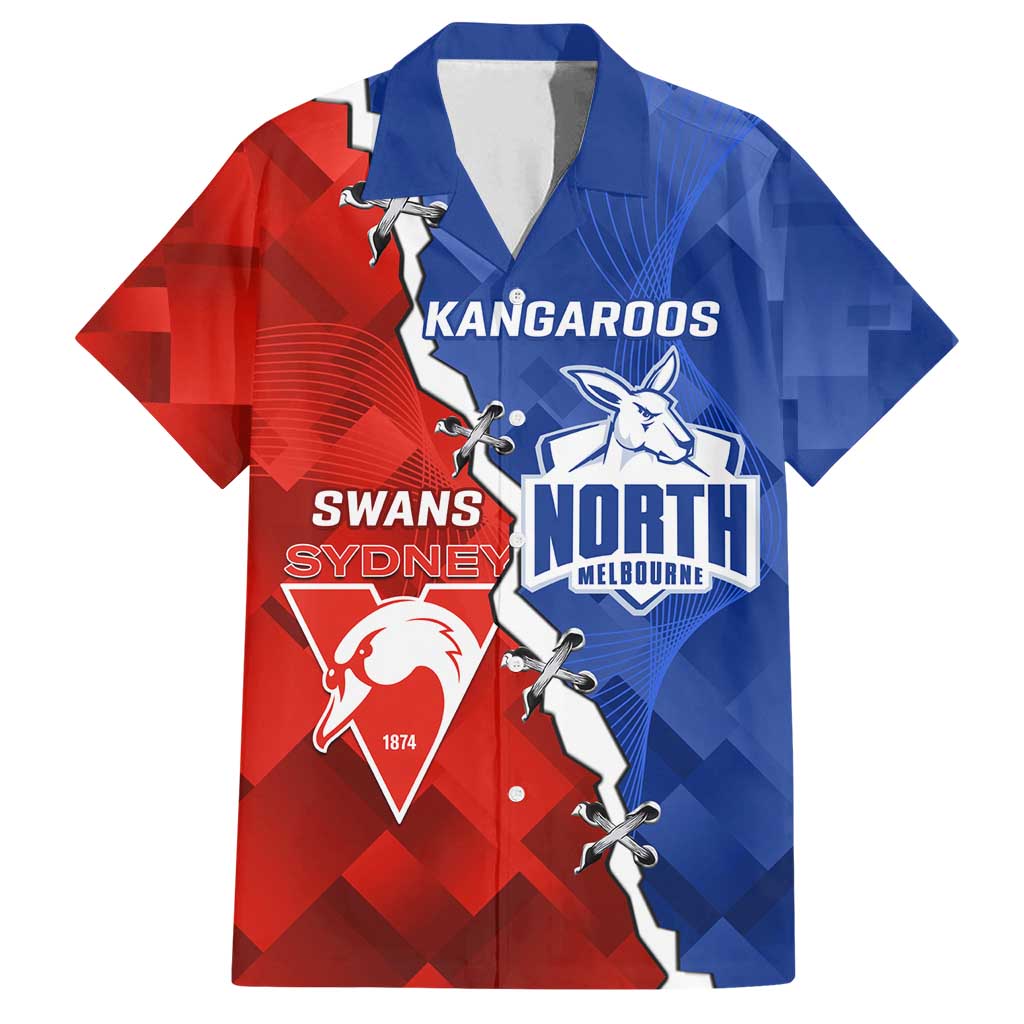 Personalised Kangaroos and Swans Family Matching Tank Maxi Dress and Hawaiian Shirt Dynamic Sporty Version