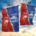 Kangaroos and Swans Garden Flag Dynamic Sporty Version