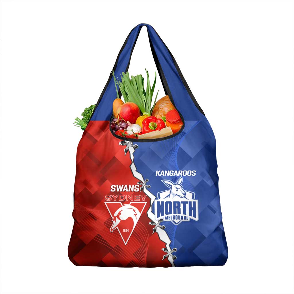 Kangaroos and Swans Grocery Bag Dynamic Sporty Version