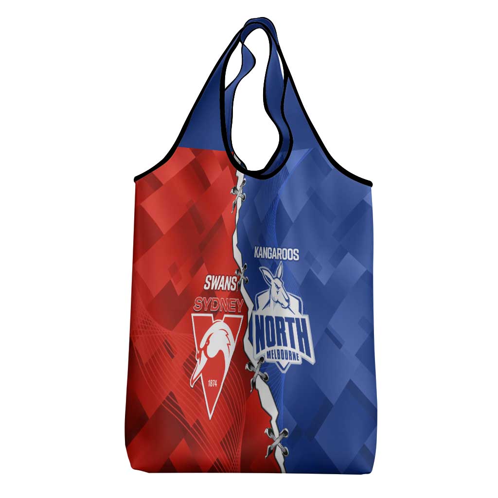 Kangaroos and Swans Grocery Bag Dynamic Sporty Version