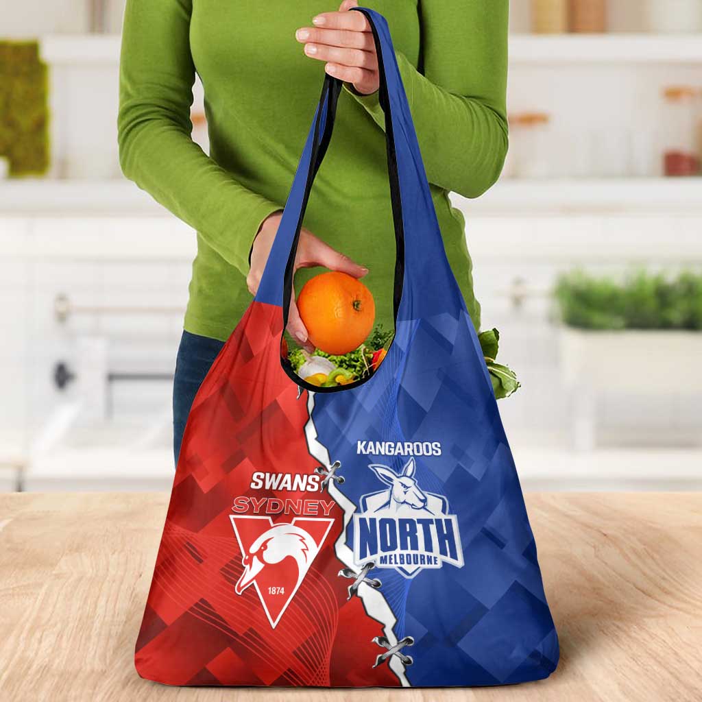 Kangaroos and Swans Grocery Bag Dynamic Sporty Version