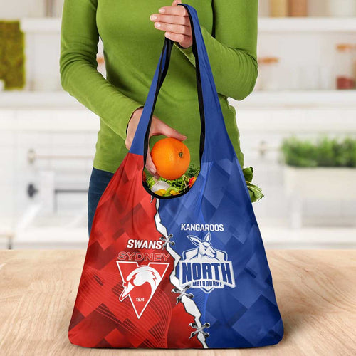 Kangaroos and Swans Grocery Bag Dynamic Sporty Version