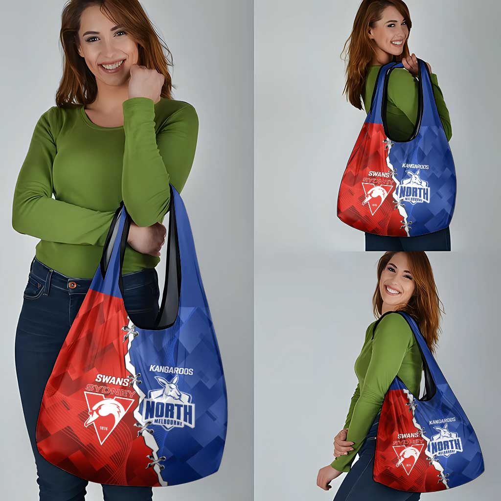 Kangaroos and Swans Grocery Bag Dynamic Sporty Version