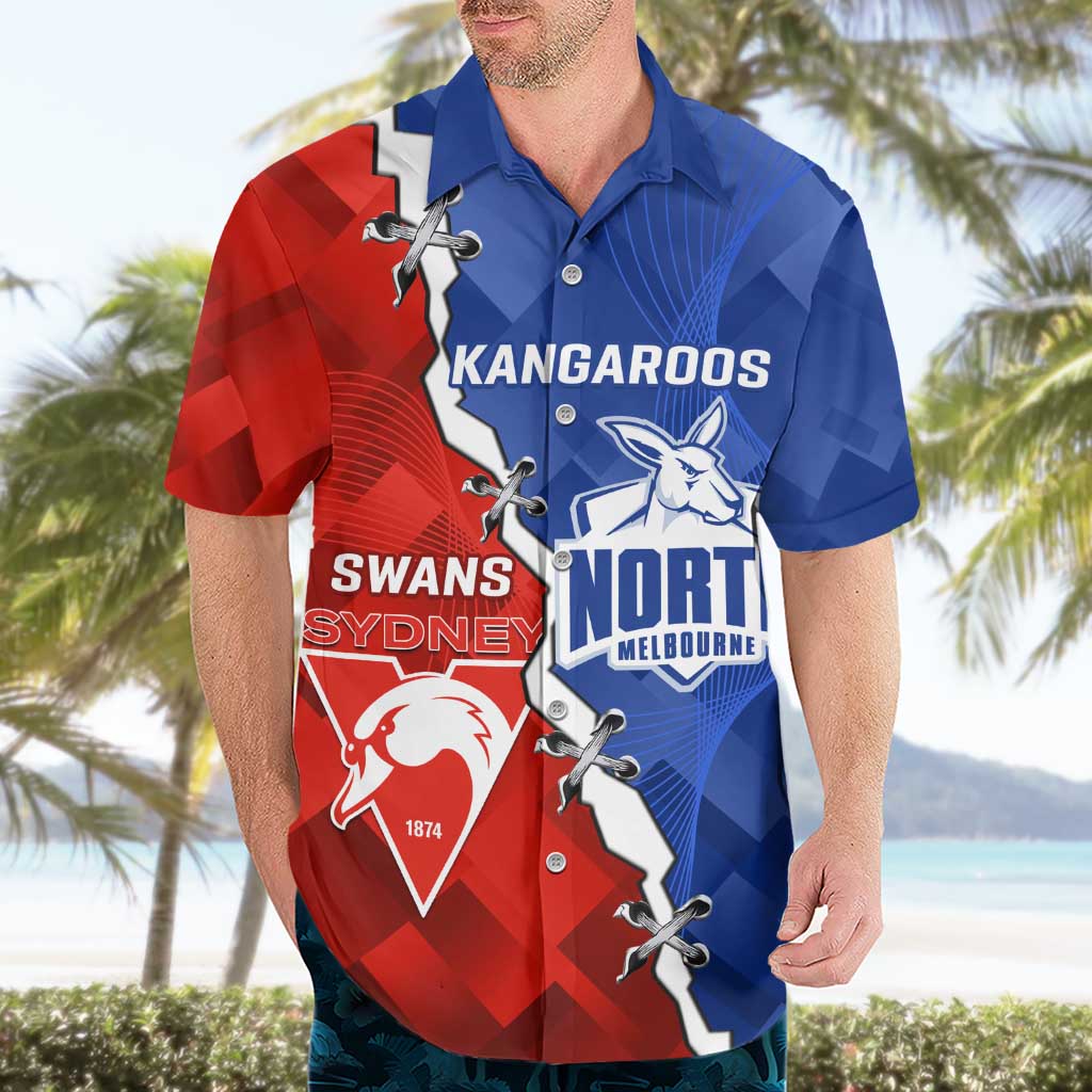 Personalised Kangaroos and Swans Hawaiian Shirt Dynamic Sporty Version