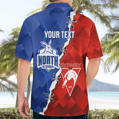 Personalised Kangaroos and Swans Hawaiian Shirt Dynamic Sporty Version