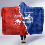 Kangaroos and Swans Hooded Blanket Dynamic Sporty Version