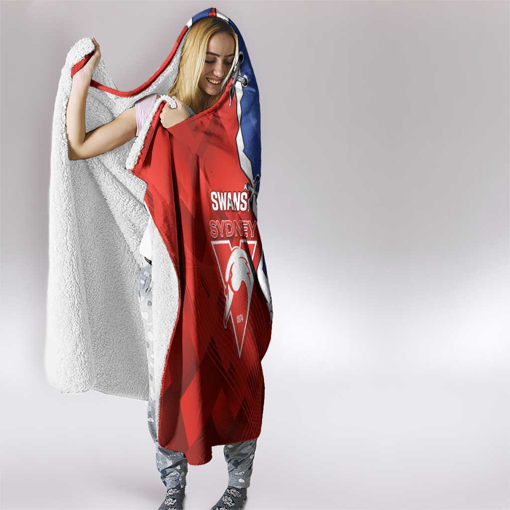 Kangaroos and Swans Hooded Blanket Dynamic Sporty Version