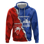 Personalised Kangaroos and Swans Hoodie Dynamic Sporty Version