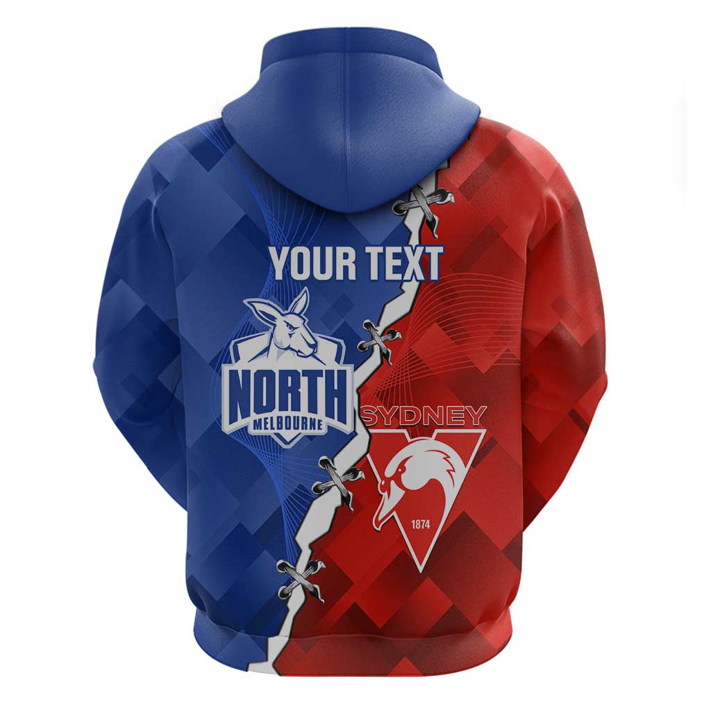 Personalised Kangaroos and Swans Hoodie Dynamic Sporty Version