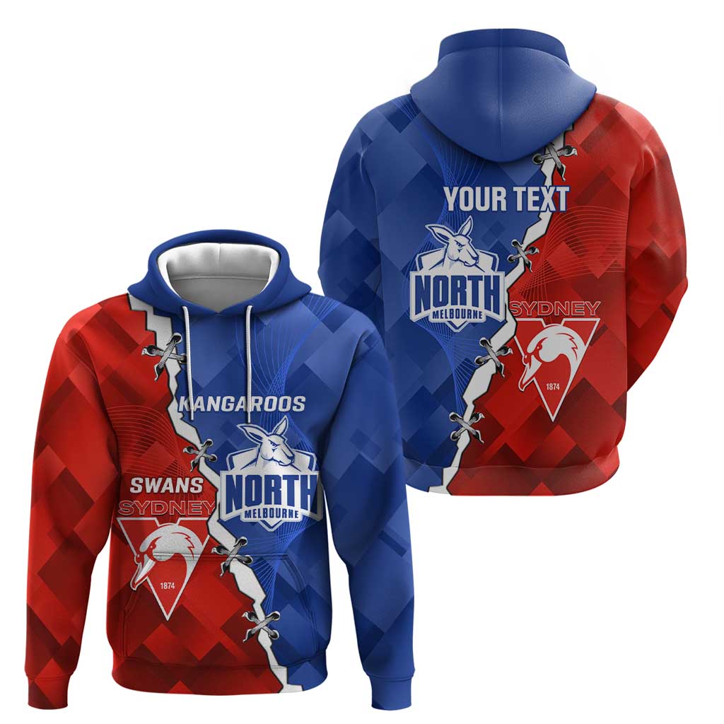 Personalised Kangaroos and Swans Hoodie Dynamic Sporty Version